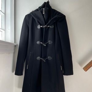 BCBG MaxAzria black duffle coat XS